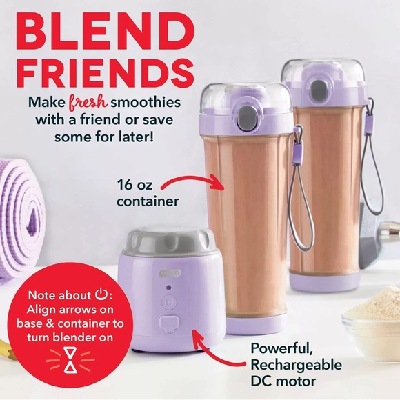 NIB Dash Portable USB Blender With Bonus Jar - Picture 12 of 14